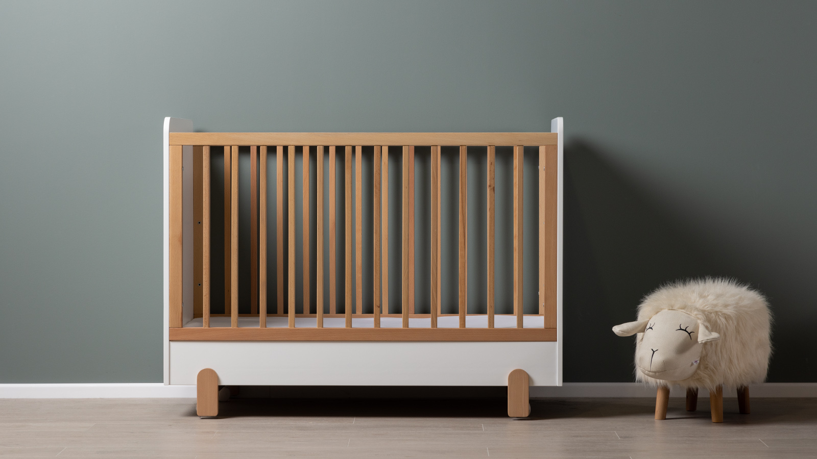 Детская кровать -люлька для новорожденных Lory, цвет Белый/Бук 60x120 — Мебель-центр Озерцо