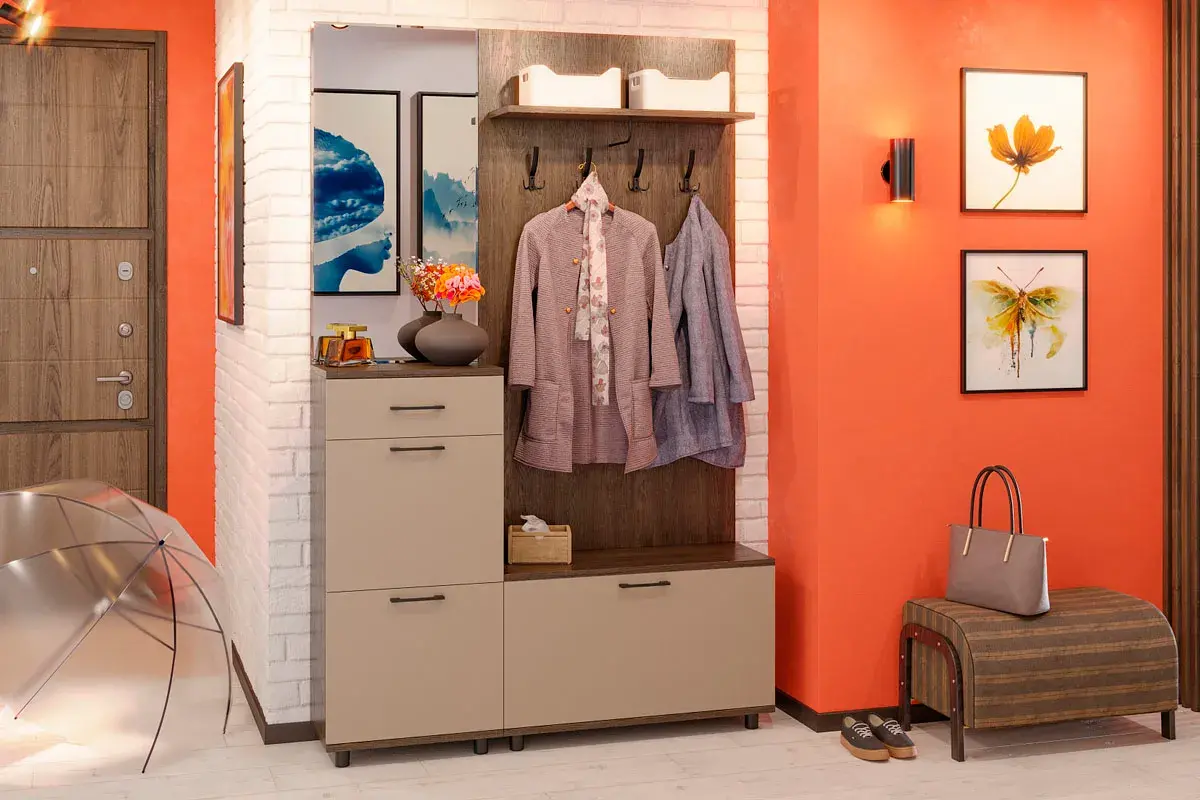 Вешалка ВШ-5002-ГТ (Гикори Джексон Темный) — Мебель-центр Озерцо