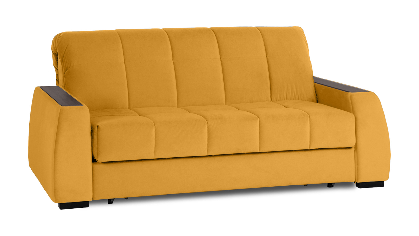 Диван - кровать Domo Pro с накладкой цвета венге, стежка квадрат, ткань Sky Velvet 30 140x216 — в мебель-центре Озерцо