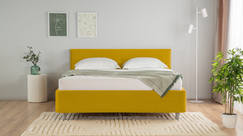 Кровать с ортопедической решеткой Vanessa nova, ткань Sky Velvet 30, 90x200 - купить в Озерце