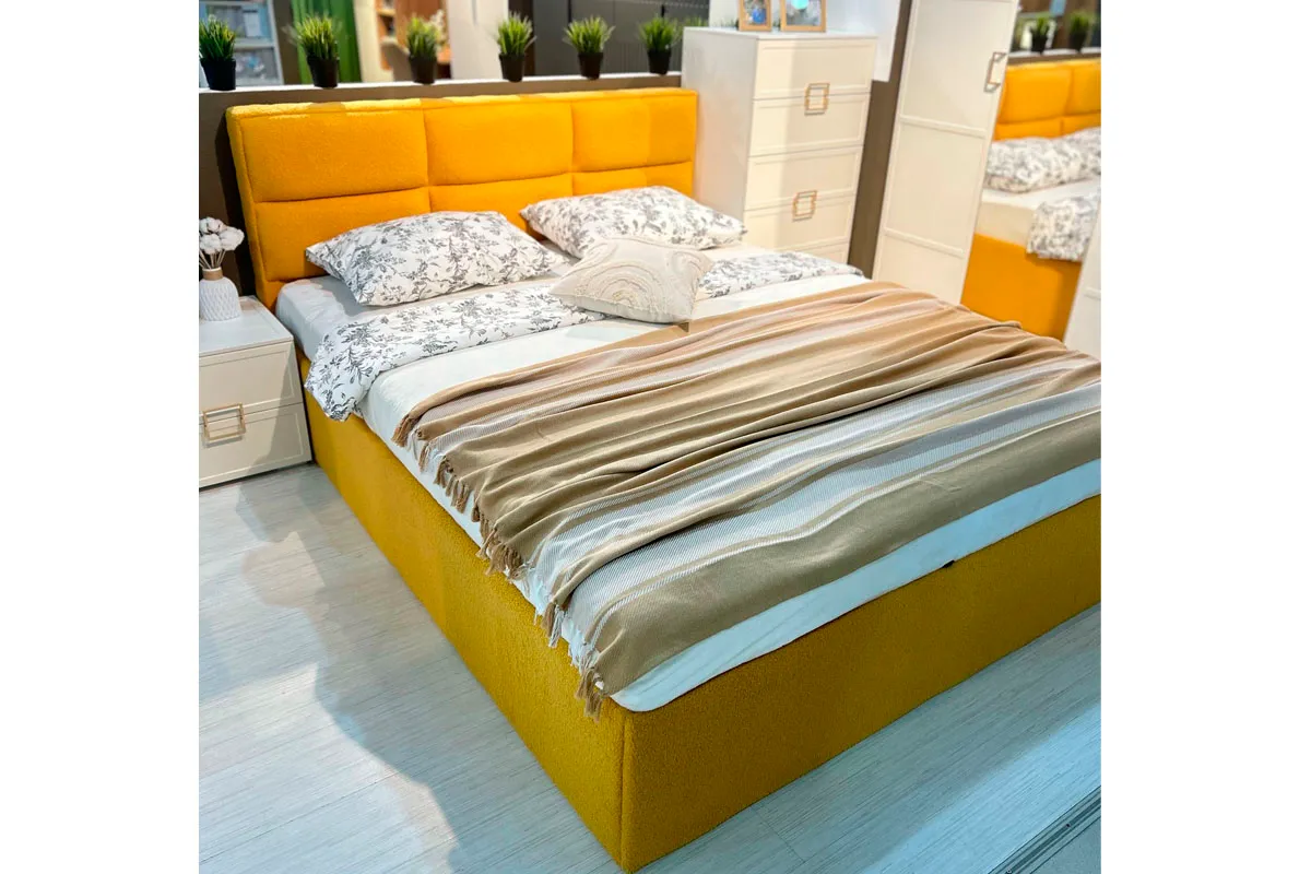 Кровать Стелла c ПМ Тип 1 без заглушины 160х200 (Экомех/Barni Curcuma) - купить в Озерце