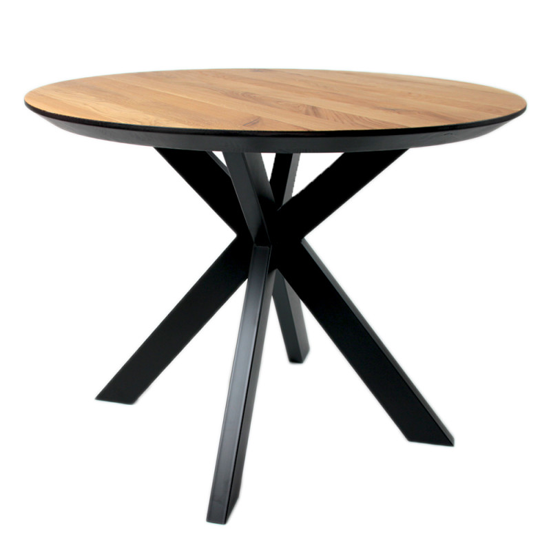 Стол ОКА круглый 1000 натуральный дуб + КСЕ-80 черный - купить в Озерце