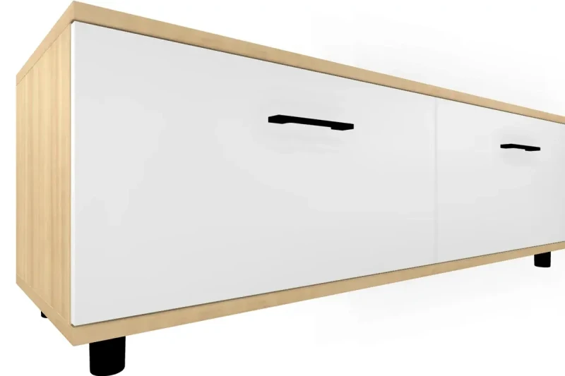 Тумба ТБ-5040-АС-БГ (Ясень Асахи/Белый Бриллиант Глянцевый) — Мебель-центр Озерцо