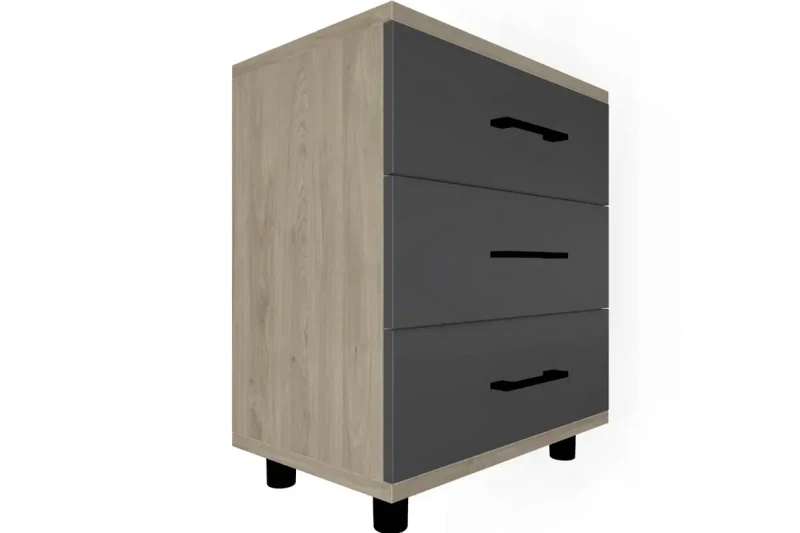 Тумба ТБ-5024-ГС-АМ (Гикори Джексон Светлый/Антрацит Матовый) — Мебель-центр Озерцо