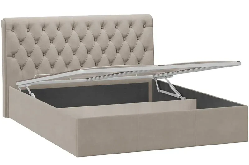 Кровать двойная Скарлет с ПМ Тип 1 и заглушиной 160х200 (Велюр/Мокко темный) - купить в Озерце