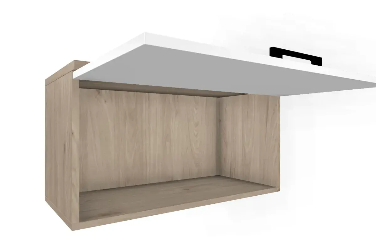 Антресоль АН-5044-ГС-БГ (Гикори Джексон Светлый/Белый Бриллиант Глянцевый) в мебель-центре Озерцо