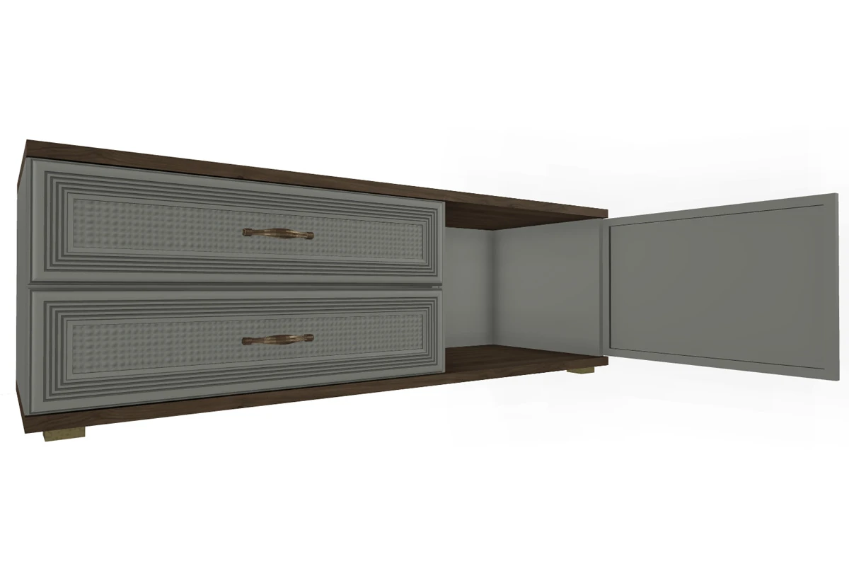 Тумба ТБ-1035-ГТ-СО (Гикори Джексон Темный/Серый Оникс) — Мебель-центр Озерцо