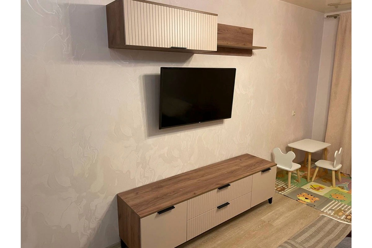 Тумба под ТВ  Тоскана с 2 дв. и 2 ящ. (Дуб табачный/Бисквит) — Мебель-центр Озерцо