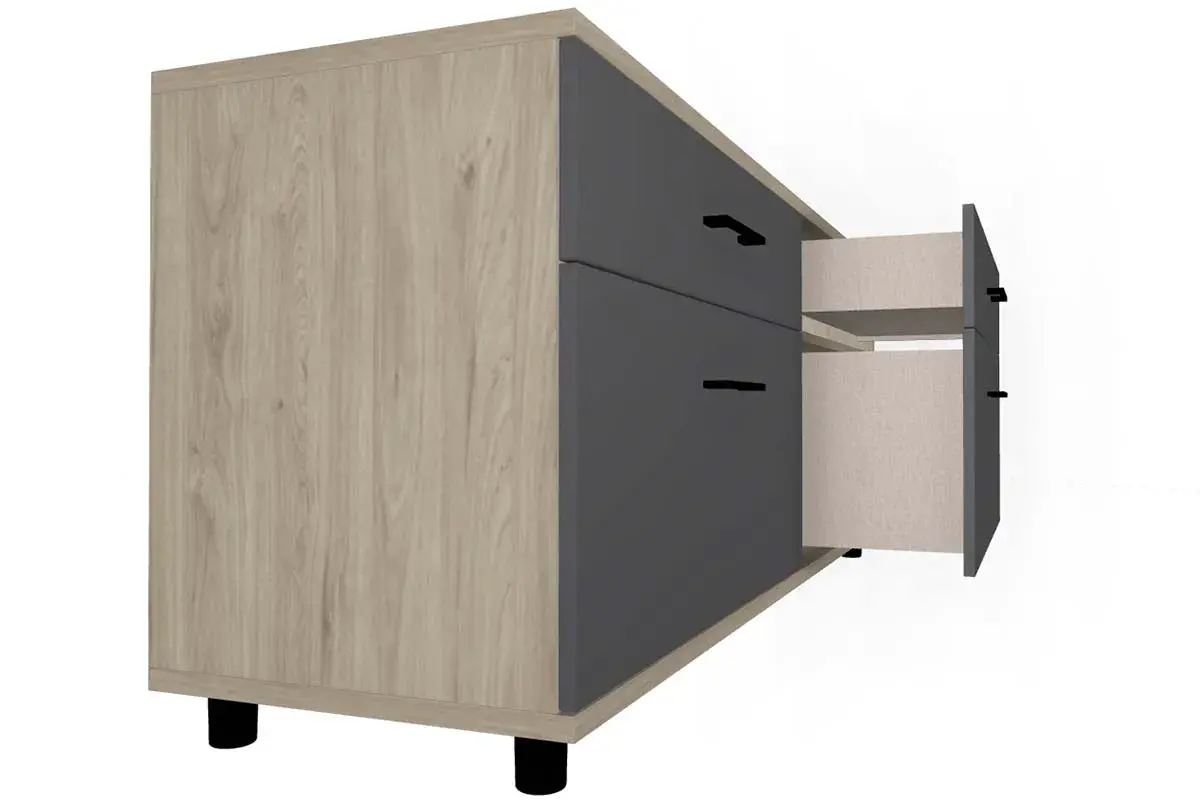 Тумба ТБ-5029-ГС-АМ (Гикори Джексон светлый/Антрацит матовый) — Мебель-центр Озерцо