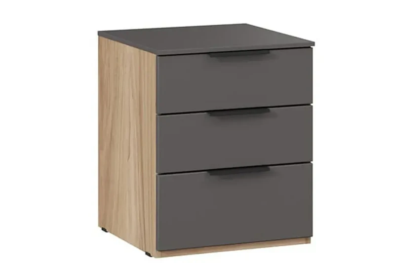 Тумба прикроватная Порто ТД-393.03.01 (Яблоня Беллуно/Графит софт) — Мебель-центр Озерцо