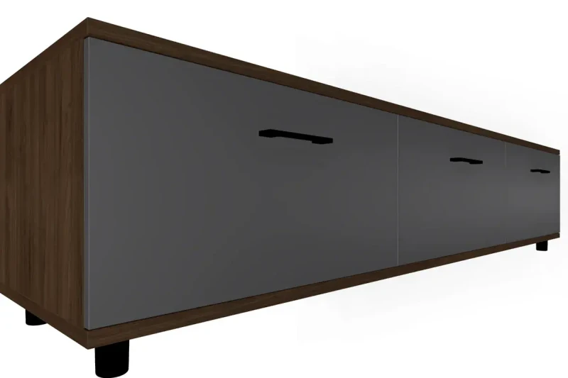 Тумба ТБ-5037-ГТ-АМ (Гикори Джексон Темный/Антрацит Матовый) — Мебель-центр Озерцо