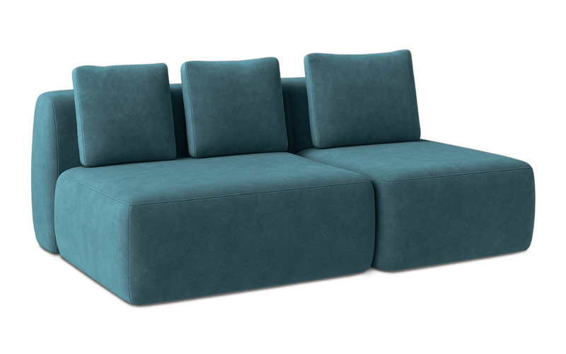 Диван модульный Мольто-2 секц-пуф 125+85-спинка 125+85-Тк. Aura 09 57x367 — купить в Озерце