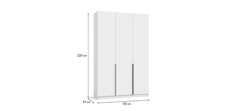 Рим 135 шкаф распашной 3Д+ящики Белый в мебель-центре Озерцо