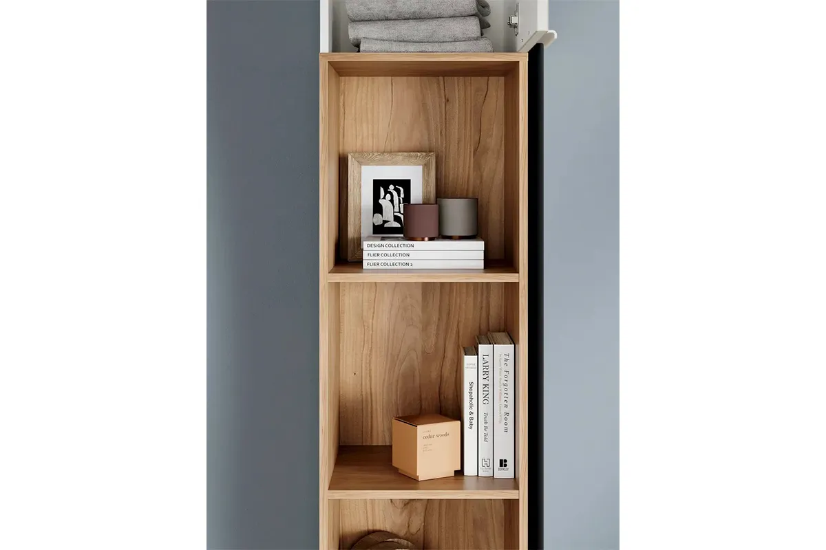 Шкаф комбинированный Стелла Исп.2 (Белый Холст/Белый Жемчуг/Яблоня Беллуно) в мебель-центре Озерцо