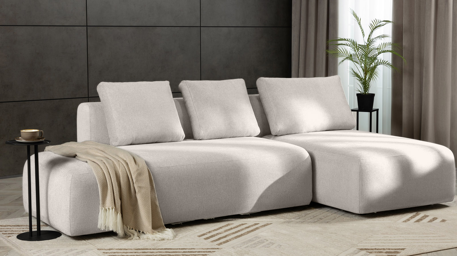 Диван модульный 2-секционный Molto 170+125 ткань Forte 01 147x258 — купить в Озерце