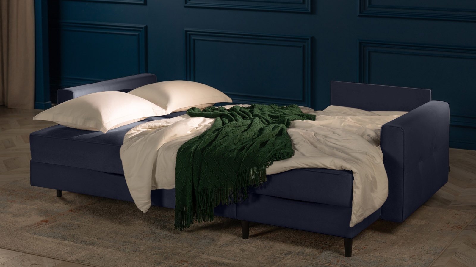 Диван Amani Pro угловой с широкими подлокотниками, ножки: пластик, Тк. Casanova Scandy 156x237 — купить в Озерце