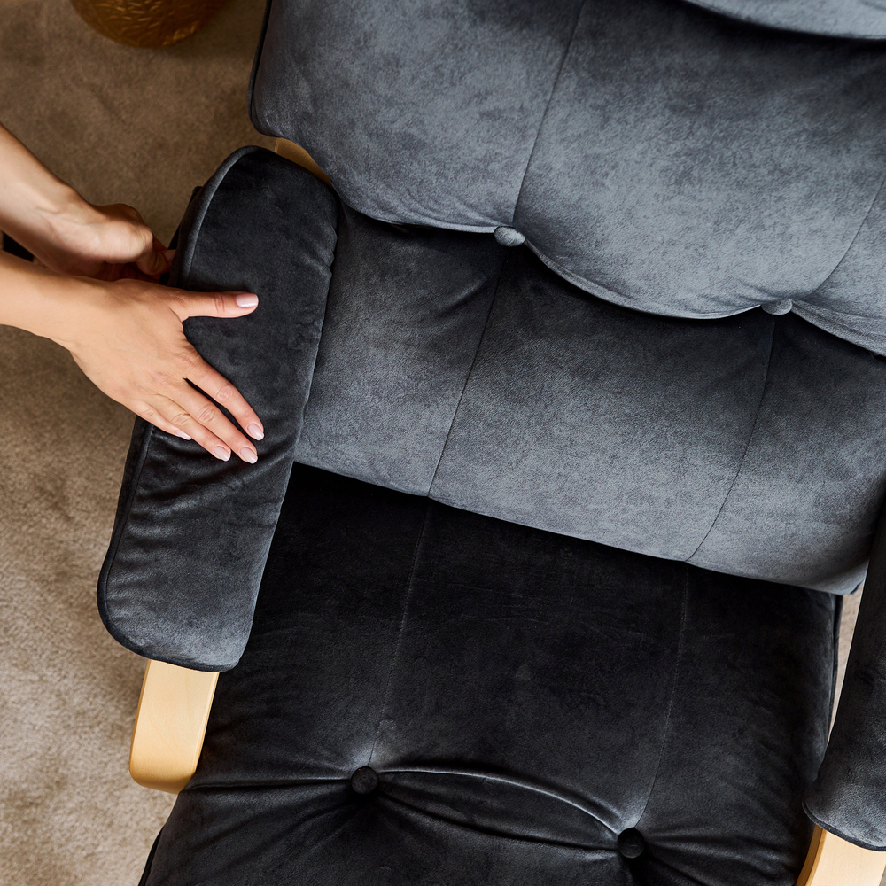 Кресло Пневмо, ткань "Невада графит", каркас "орех" — купить в Озерце