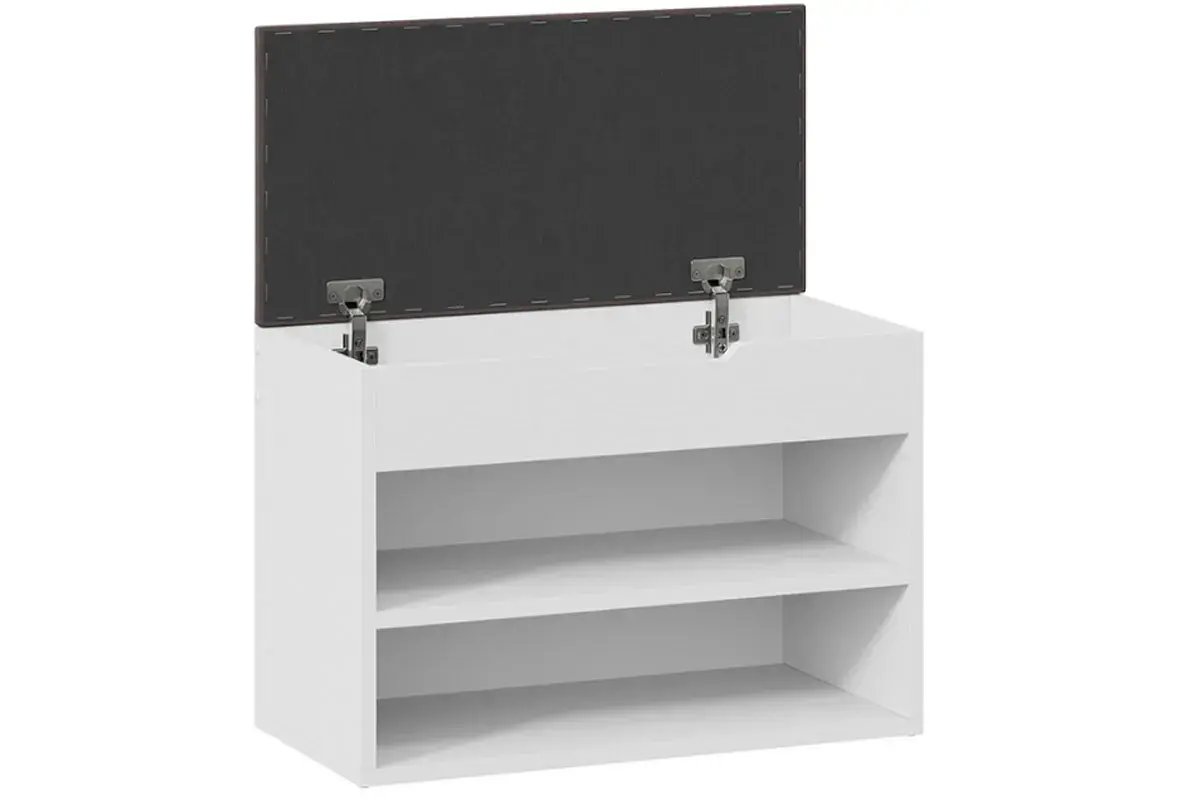 Тумба для обуви Тип 11 (Белый Ясень/Велюр Серый) — Мебель-центр Озерцо