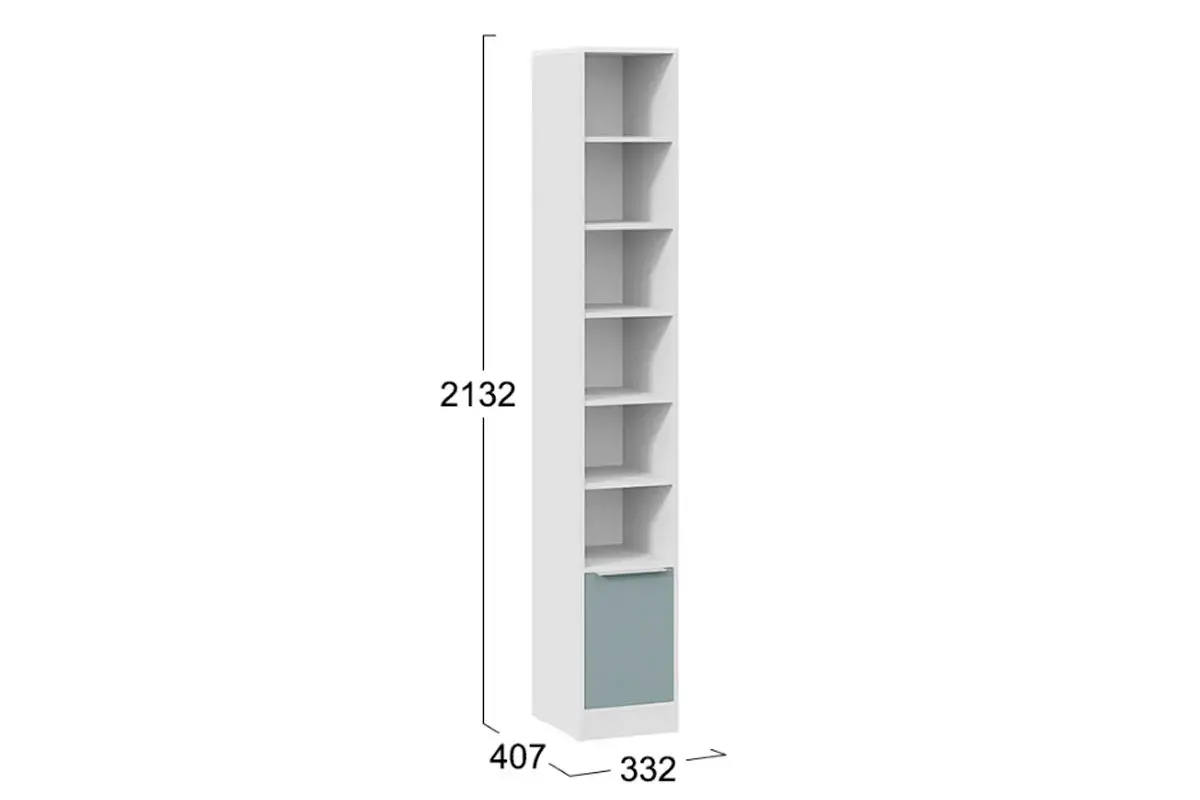 Стеллаж Марли (Белый/Серо-голубой) в мебель-центре Озерцо