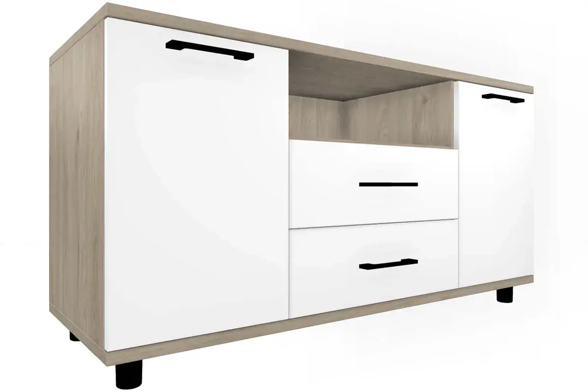 Гостиная Грейс комплект 3 (Гикори Джексон Светлый/Белый Бриллиант Глянцевый) — Мебель-центр Озерцо