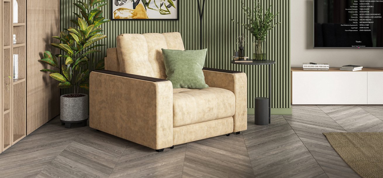 Босс кресло-кровать Велюр Роял шампань — купить в Озерце