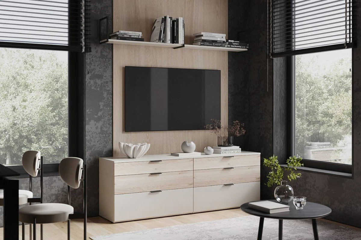 Тумба Мария МТ 90.2F (Дымчато-Серый/Дуб Мария) — Мебель-центр Озерцо