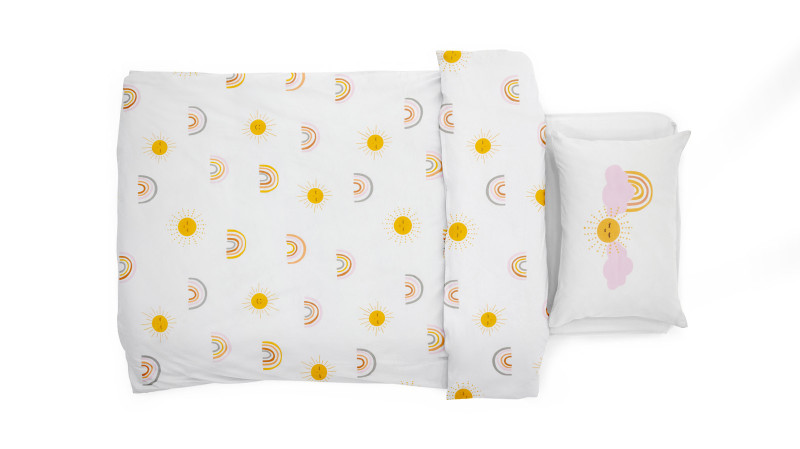 Постельное белье Askona kids Солнце и радуга 140x205 (односпальный), без простыни в мебель-центре Озерцо