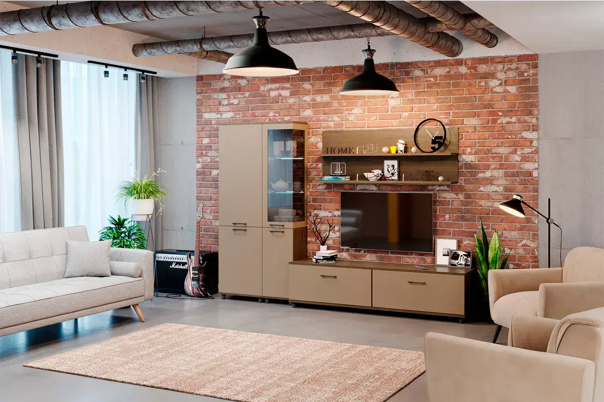 Шкаф многоцелевой ШК-5069-ГТ-ЛМ (Гикори Джексон Темный/Латте Матовый) в мебель-центре Озерцо