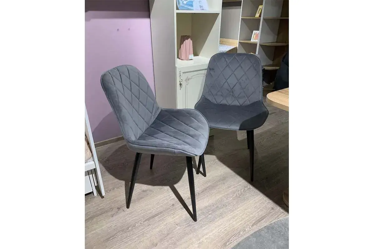 Стул Аура каркас Муар черный, велюр (Velluto 18 серый) СРП-032 - купить в Озерце