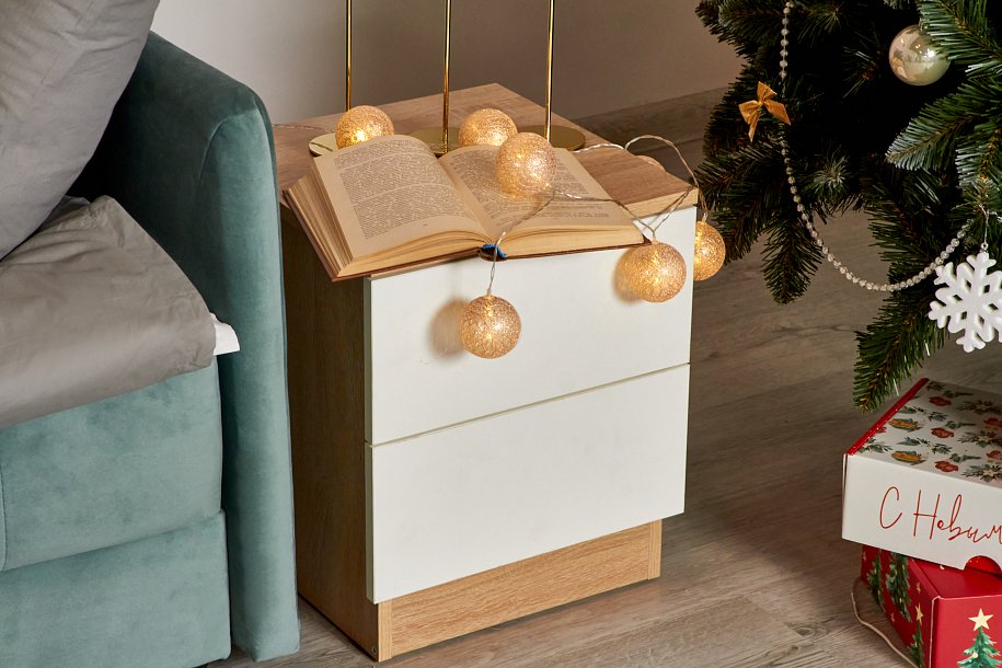 Тумба СИМПЛ NEW Сонома, Белый снег — Мебель-центр Озерцо