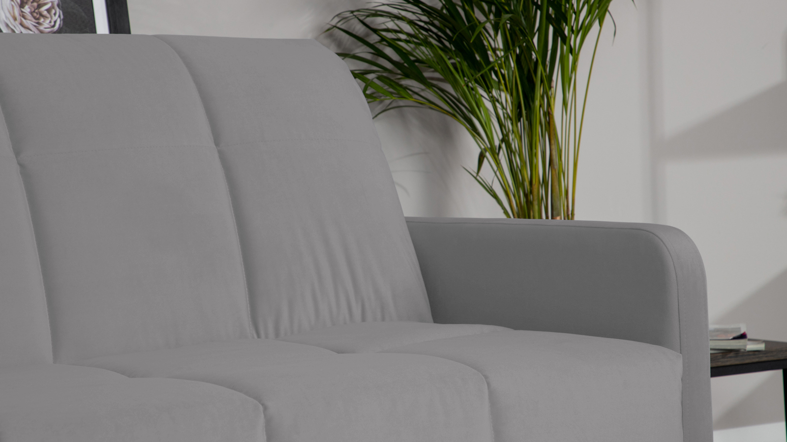 Диван - кровать Domo Pro с мягкими подлокотниками, стежка квадрат, ткань Sky Velvet 08 160x216 — в мебель-центре Озерцо