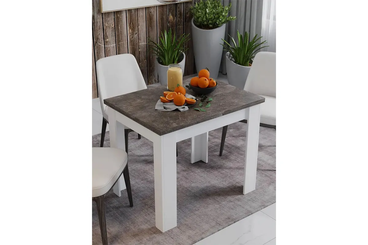 Стол раздвижной Промо тип 3 (Белый/Ателье темный) - купить в Озерце