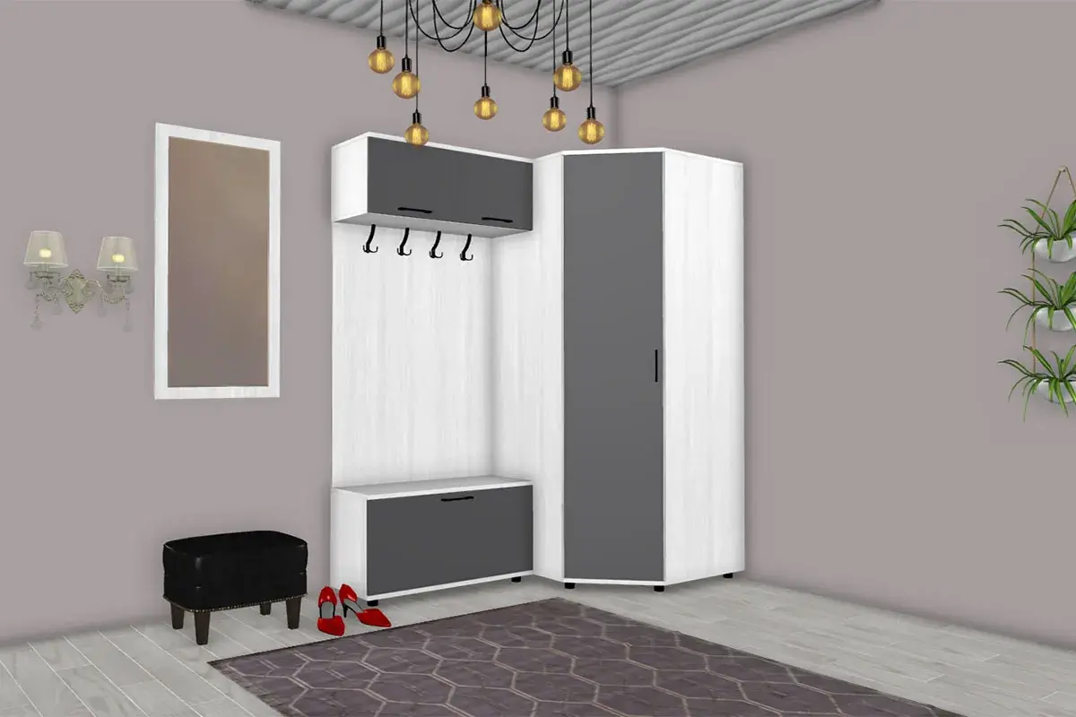 Шкаф для одежды и белья ШК-5011-СЯ-АМ (Снежный Ясень/Антрацит Матовый) в мебель-центре Озерцо