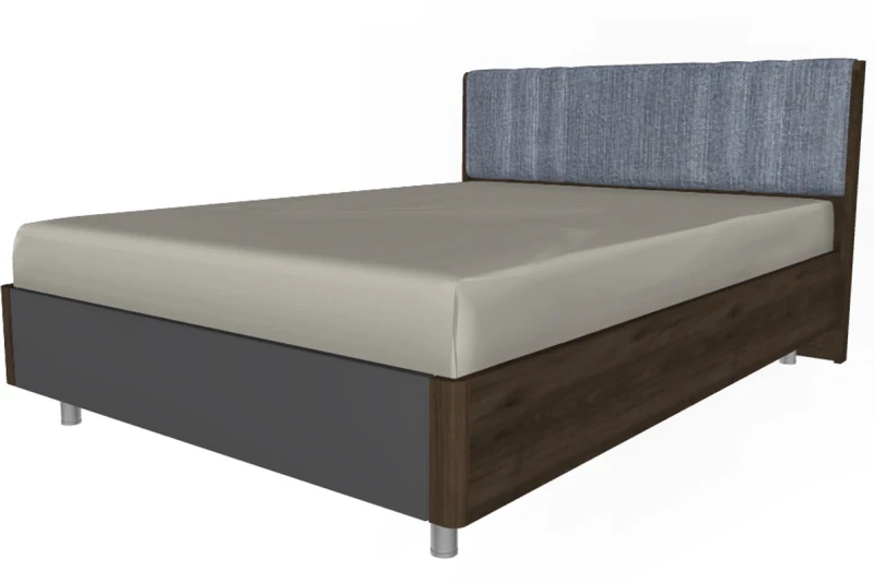 Кровать 140х200 КР-5012-ГТ-АМ (Гикори Джексон Темный/Антрацит Матовый) - купить в Озерце
