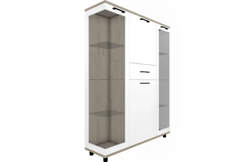 Шкаф многоцелевой ШК-5080-ГС-БГ (Гикори Джексон Светлый/Белый Бриллиант Глянцевый) в мебель-центре Озерцо