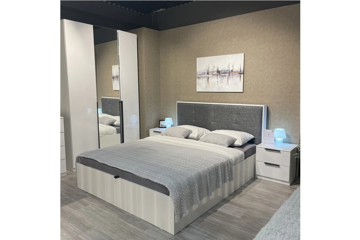 Шкаф комбинированный Тесса (Белый Жемчуг/Белый глянец) в мебель-центре Озерцо