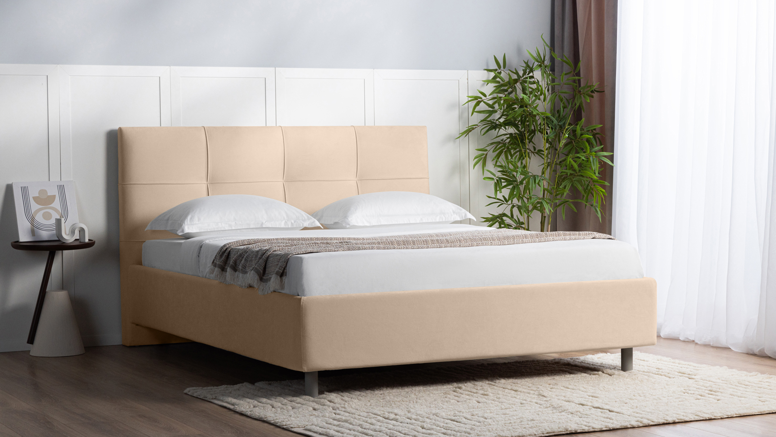 Кровать с подъемным механизмом Elisa Nova, ткань Casanova Milk, 160x200 - купить в Озерце