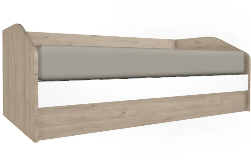 Кровать КР-118-ГС-БГ 90х190 (Гикори Джексон Светлый/Белый Бриллиант Глянцевый) - купить в Озерце