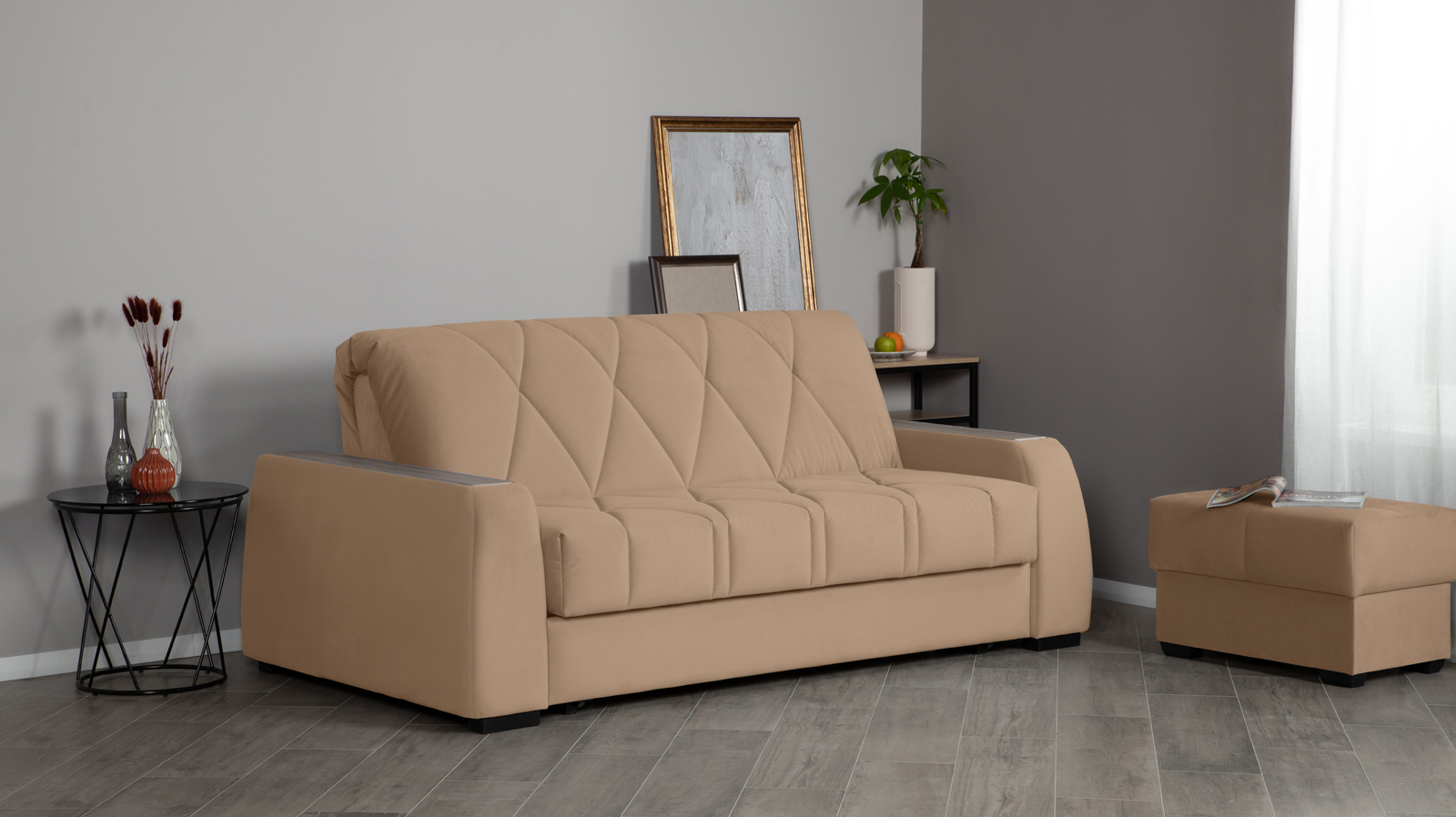 Диван Domo Pro Casanova stone с коробом для белья с накладками 180 120x233 — купить в Озерце