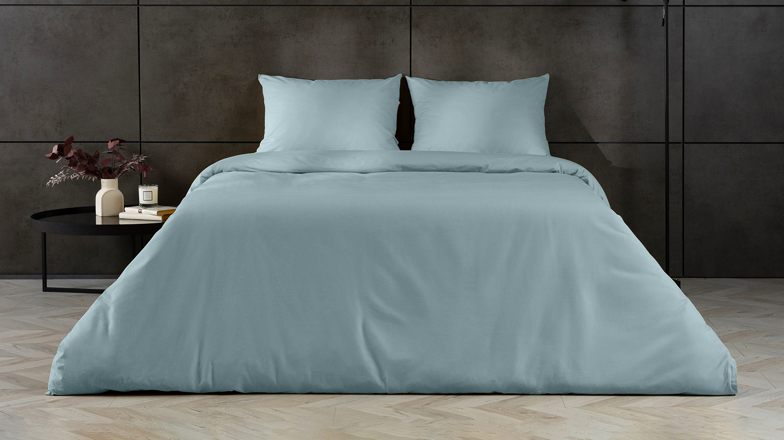 Постельное белье Comfort Cotton, цвет: Серо-голубой (евро) 200x220, без простыни в мебель-центре Озерцо