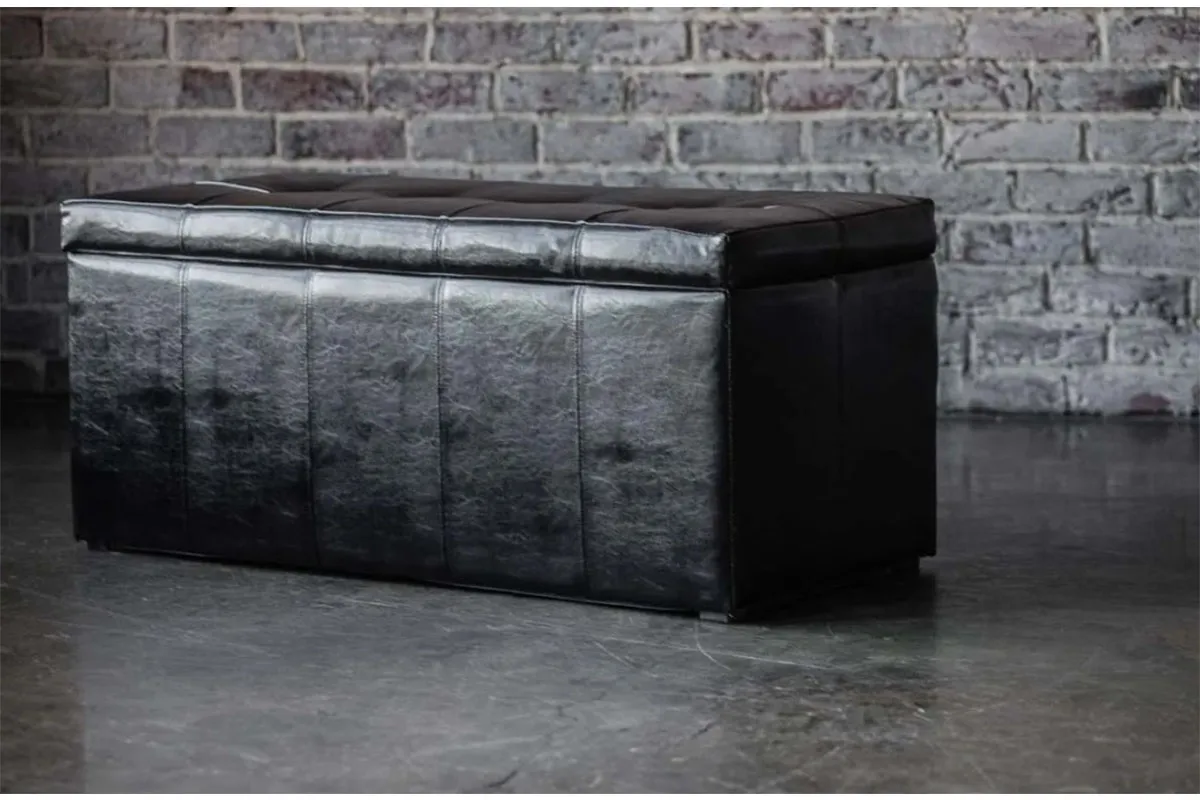 Банкетка Лонг (Черная экокожа) — купить в Озерце