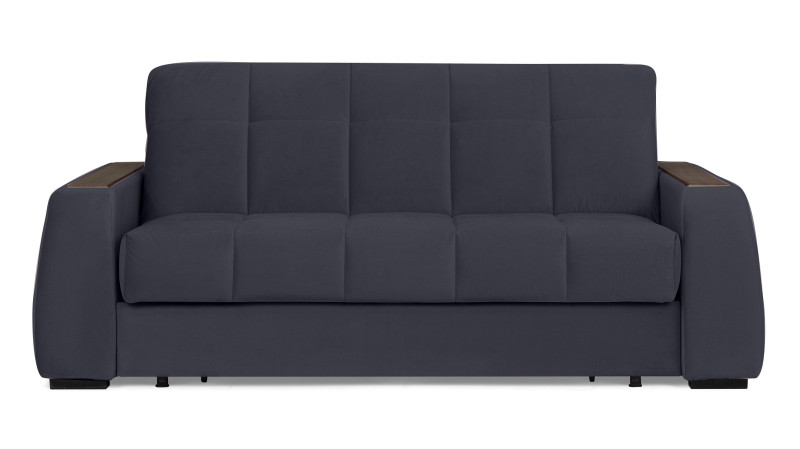 Диван - кровать Domo Pro с накладкой цвета венге, стежка квадрат, ткань Sky Velvet 40 140x216 — в мебель-центре Озерцо