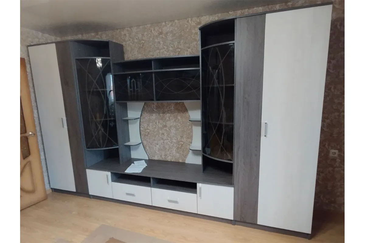 Гостиная ЦРК.ПЛР.01 Палермо-1 (Анкор темный/Анкор белый) — Мебель-центр Озерцо