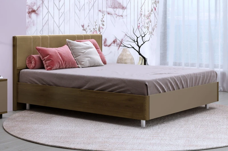 Кровать КР-5013-ГТ-ЛМ 160х200 (Гикори Джексон Темный/Латте Матовый) - купить в Озерце