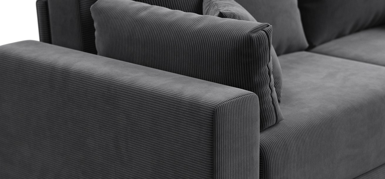 Босс Прайм Макс угловой диван Вельвет Корд графит — купить в Озерце