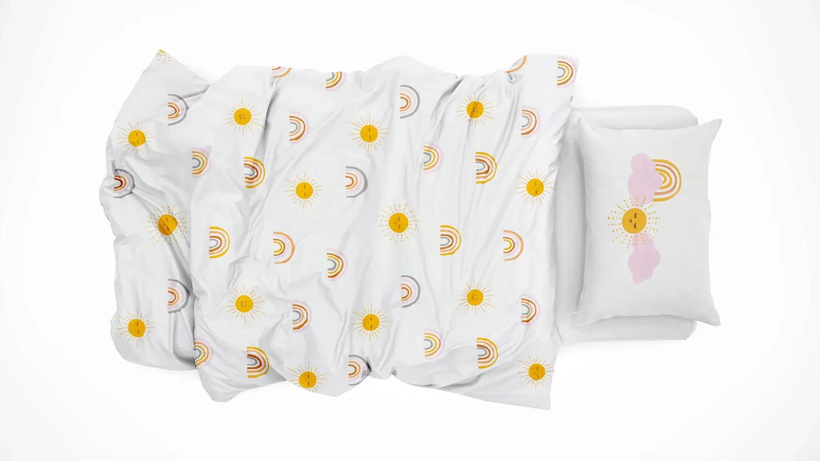 Постельное белье Askona kids Солнце и радуга 140x205 (односпальный), без простыни в мебель-центре Озерцо