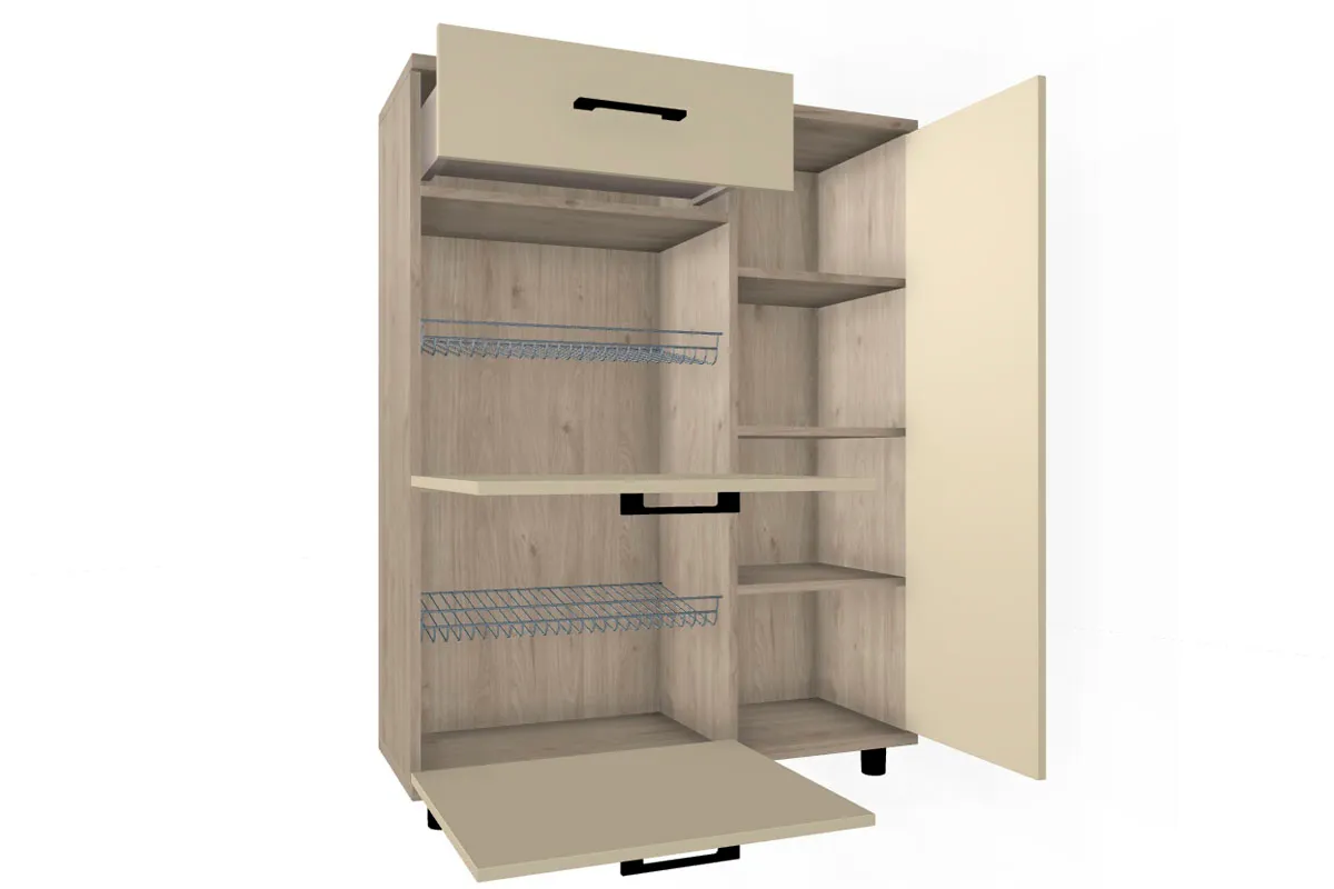 Тумба ТБ-5002-ГС-КМ (Гикори Джексон Светлый/Кашемир Матовый) — Мебель-центр Озерцо