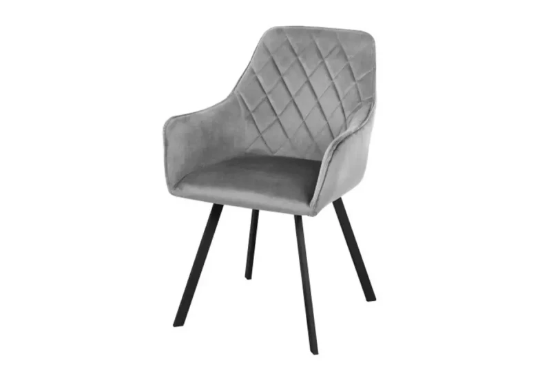 Стул Мадрид каркас Муар черный , велюр (Dream grey серый) СРП-056 - купить в Озерце