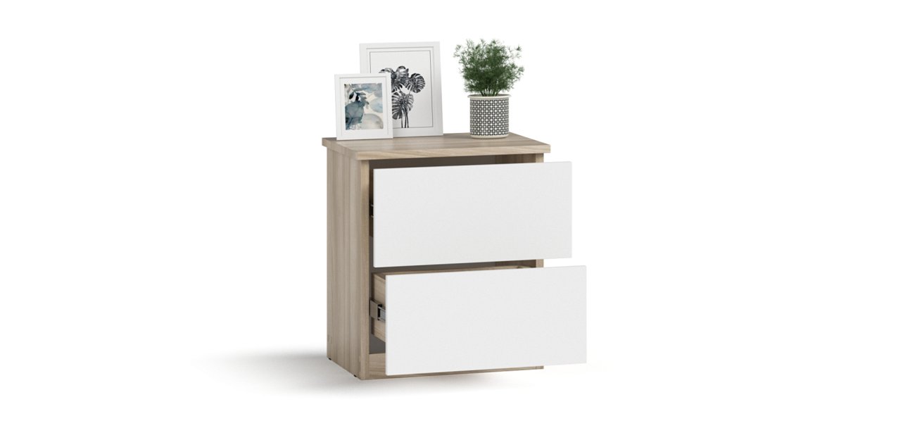 Тумба СИМПЛ NEW Сонома, Белый снег — Мебель-центр Озерцо