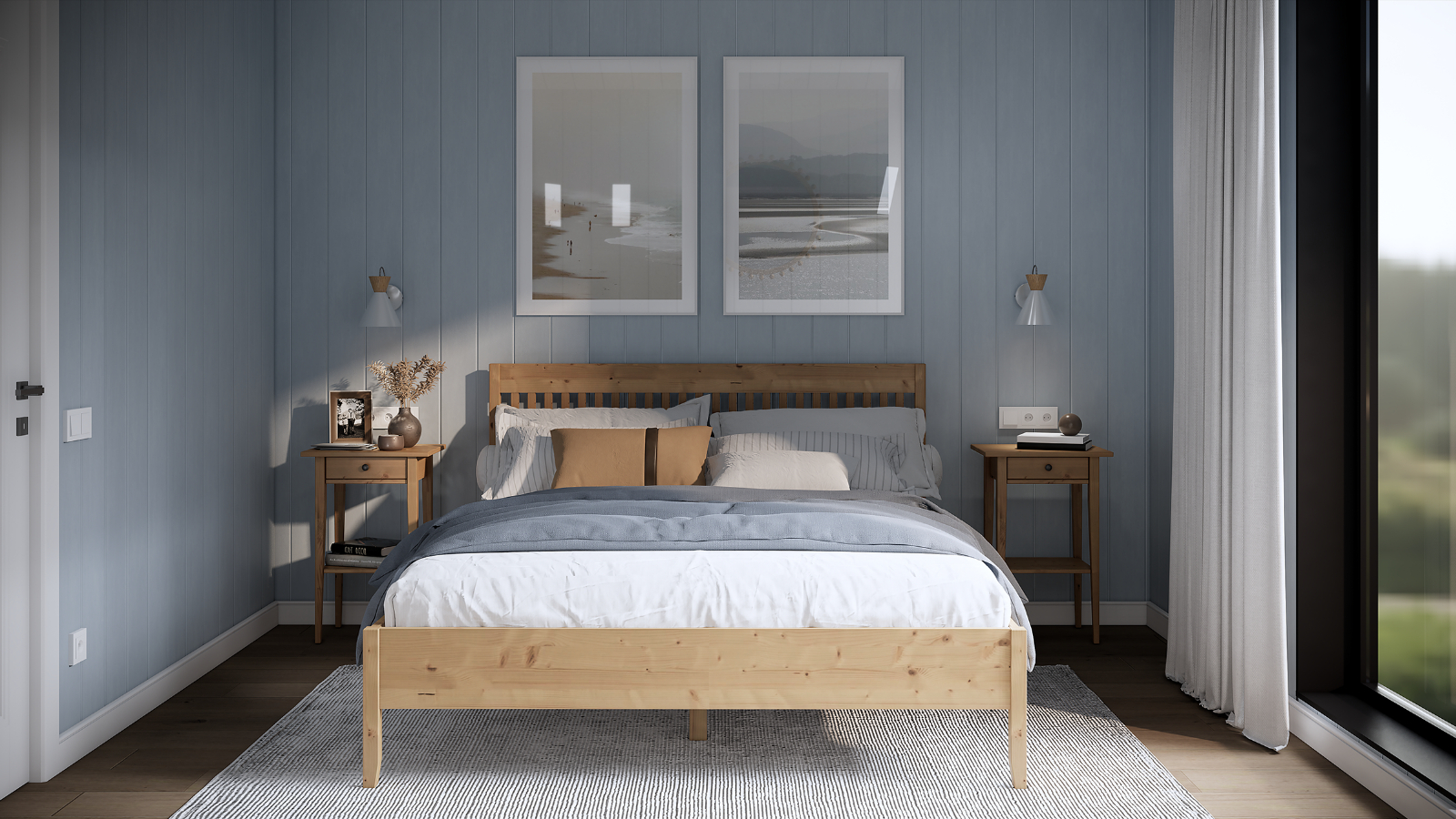 Кровать Maas массив сосны, цвет Светло-коричневый 140x200 - купить в Озерце